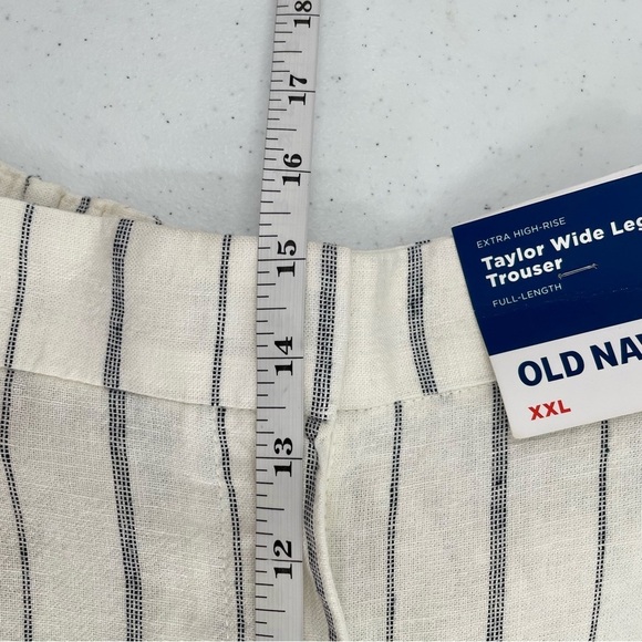 NWT Old Navy Taylor Wide Leg Linen Blend Pockets Extra High Rise Trousers Pants - Picture 10 of 13